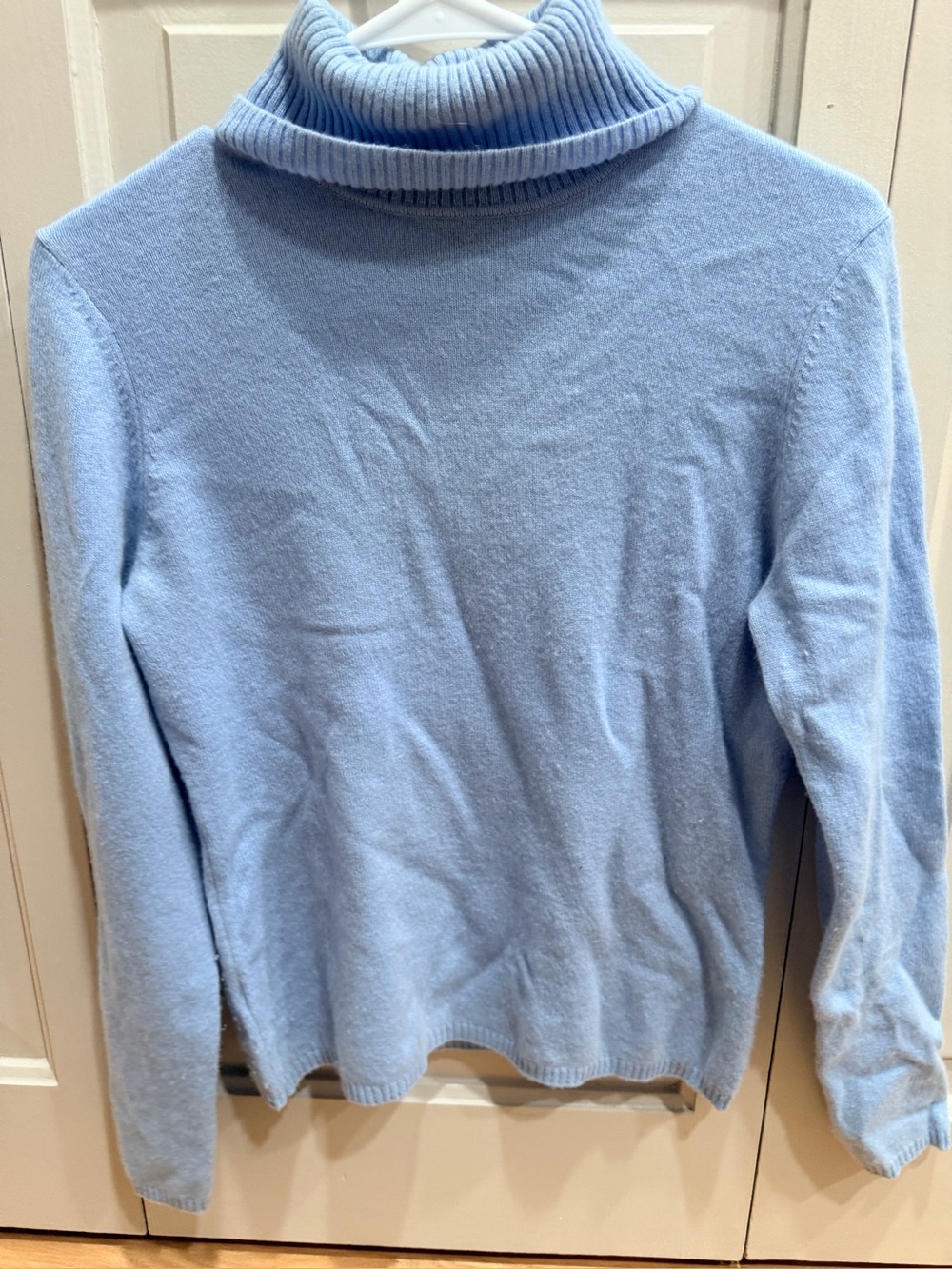 Ann Taylor Pale Blue Ribbed Cashmere Sweater